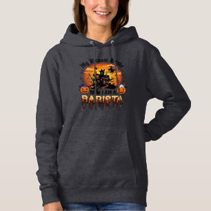 Pull À Capuche Balai Brisé Barista Halloween Sorcière Café Citrou