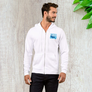 Pull À Capuche Baleine nautique et voilier mer bleue océan