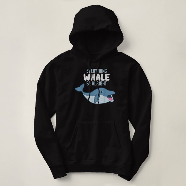 Pull À Capuche Baleines Orques Tout Baleines Tout Alright Funny W (Design devant)