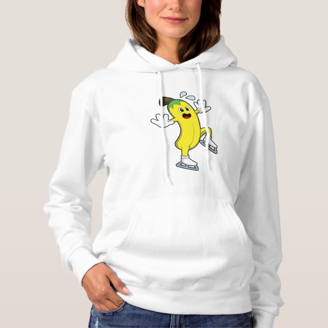 Pull À Capuche Banane au patinage sur glace avec patins sur glace (Devant)
