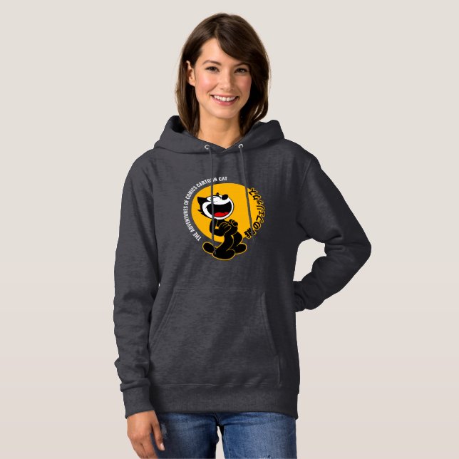 Pull À Capuche Bande dessinée Chat de dessin animé | Femme (Devant entier)