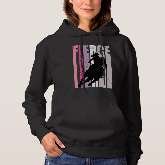 Pull À Capuche Barrel Racing Fierce Cowgirl Hat Western Theme Sou (Devant)