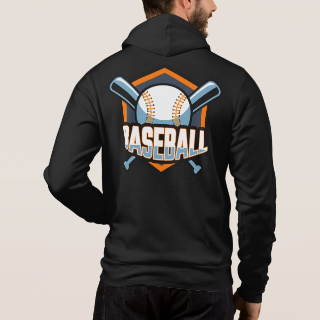 Pull À Capuche Baseball de texte personnalisé (Dos)