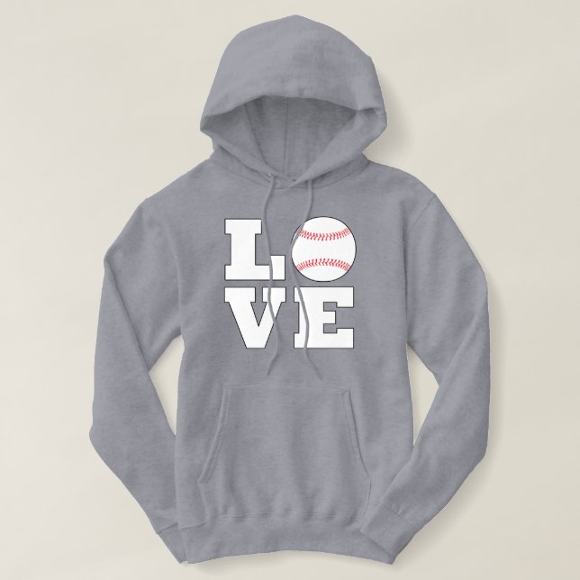 Pull À Capuche Baseball Féminin MAMAN ou FAN de Baseball Sports (Design devant)