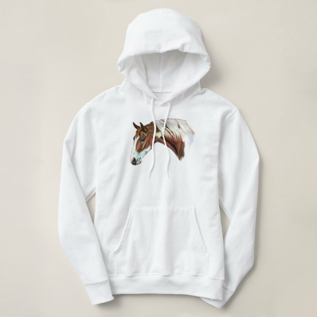 Pull À Capuche Beau Chestnut Tovero Paint Horse (Design devant)