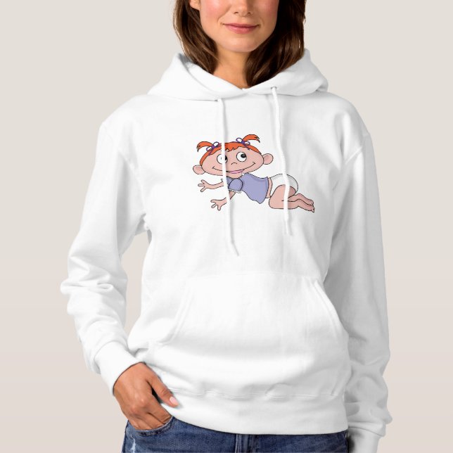 Pull À Capuche Bébé Fille Dessin Animé Rampant Cheveux Roux Ruban (Devant)
