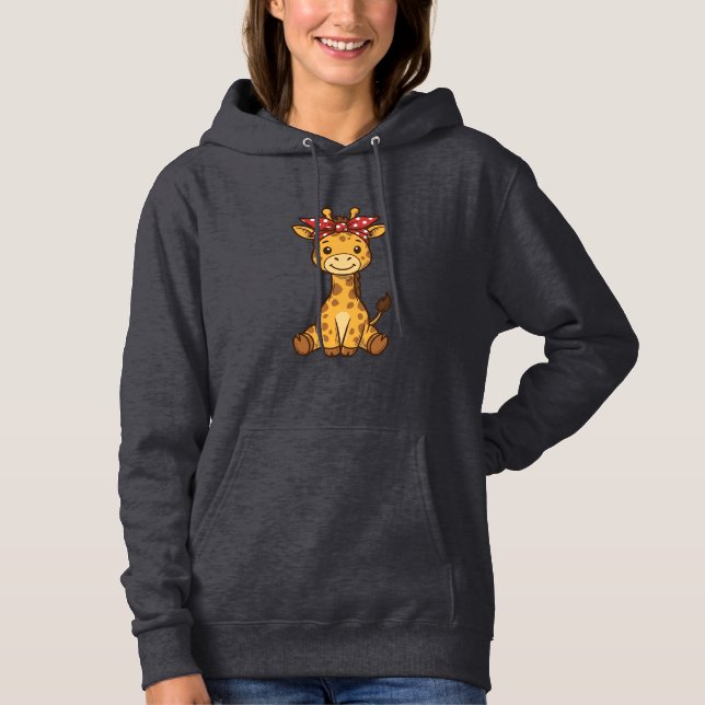 Pull À Capuche Bébé girafe mignon avec noeud papillon design vect (Devant)