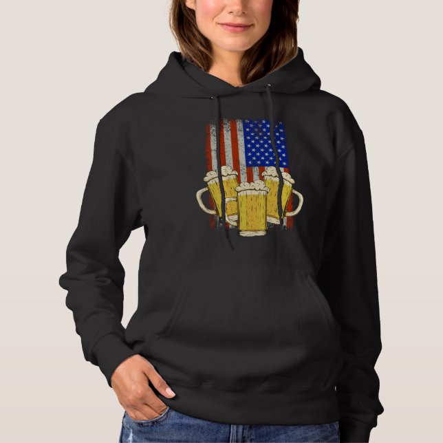 Pull À Capuche Beer Mug American Flag Craft Beer Beer  Brewer (Devant)