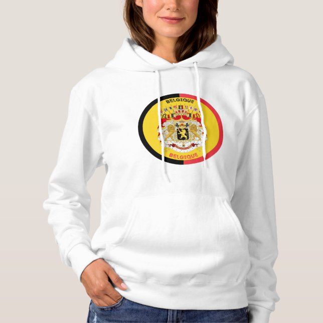 Pull À Capuche Belgique Belgique Blason Forme de Cercle (Devant)