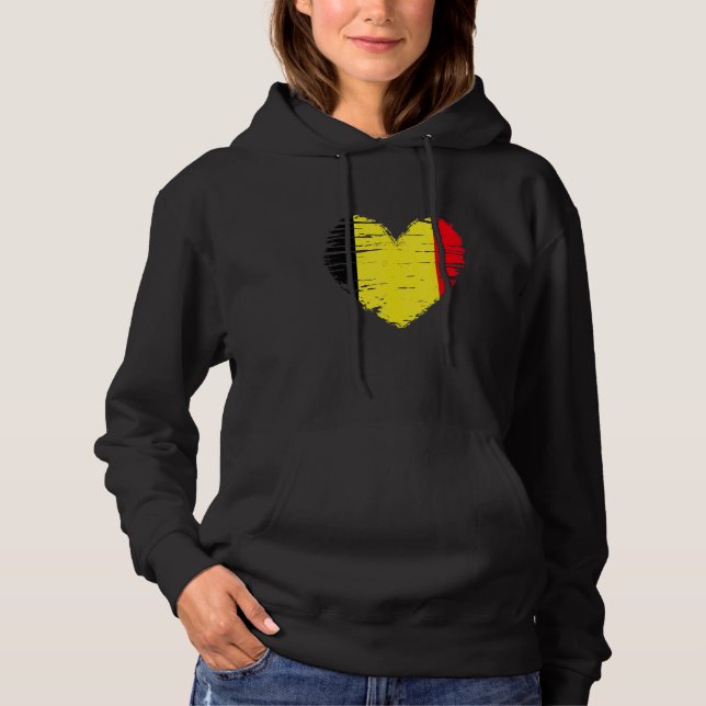 Pull À Capuche Belgique Coeur Belge Drapeau Belge Pride (Devant)