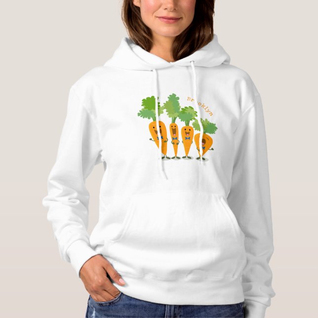 Pull À Capuche Belle illustration du quatuor de carottes à carott (Devant)