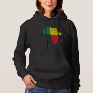 Pull À Capuche Bénin Drapeau Afrique Continent Silhouette Cadeau