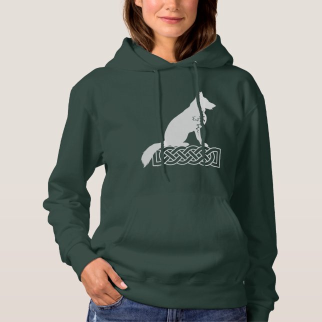 Pull À Capuche Berger Allemand Loki Nœud de Marin Blanc (Devant)