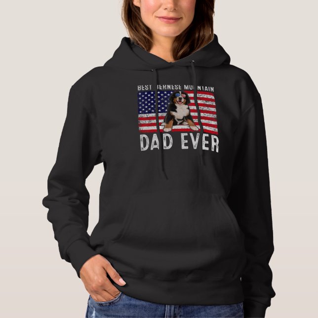 Pull À Capuche Bernese Mountain Papa Américain Drapeau Bernese Mo (Devant)