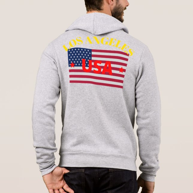 Pull À Capuche Best Seller Los Angeles USA Flag Holidays (Dos)