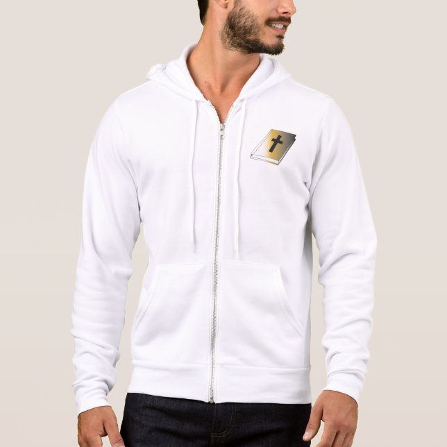 Pull À Capuche Bible Sainte en Or avec Croix Noire Religieuse (Devant)
