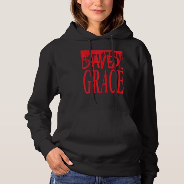 Pull À Capuche Bible Sauvé Par La Grâce chrétien Ephésiens Verset (Devant)