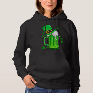 Pull À Capuche Bière verte irlandaise avec Casquette St. Patrick'
