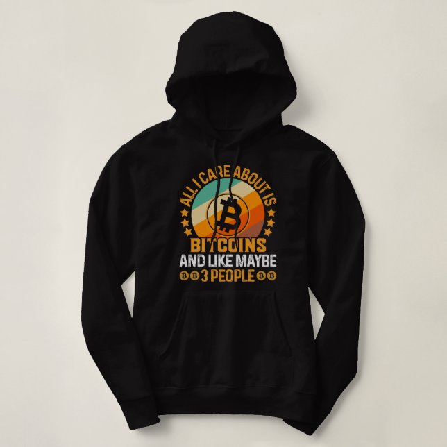 Pull À Capuche Bitcoin et peut-être 3 personnes BTC Crypto Devise (Design devant)