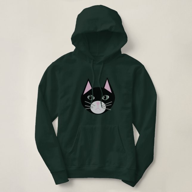 Pull À Capuche Black Cat (Design devant)
