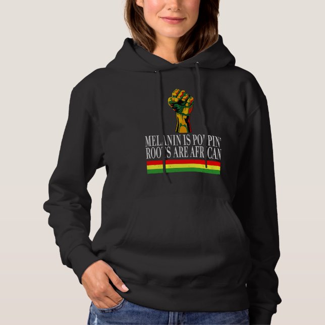 Pull À Capuche Black History Month African Strong  For Women Men (Devant)