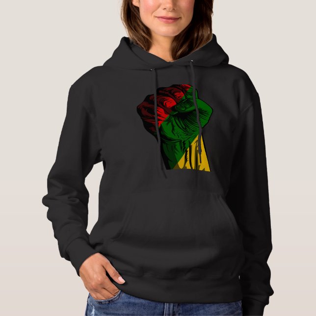 Pull À Capuche Black History Month Fist Black Power Africa Women  (Devant)