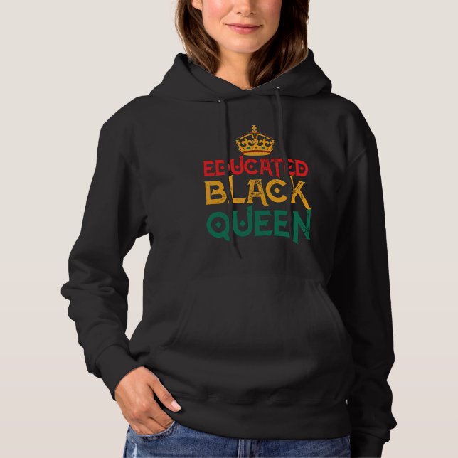 Pull À Capuche Black History Month Women Educated Strong Black Qu (Devant)