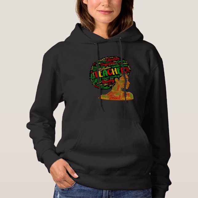 Pull À Capuche Black Smart Teacher Fierté Femme Histoire noire Mo (Devant)