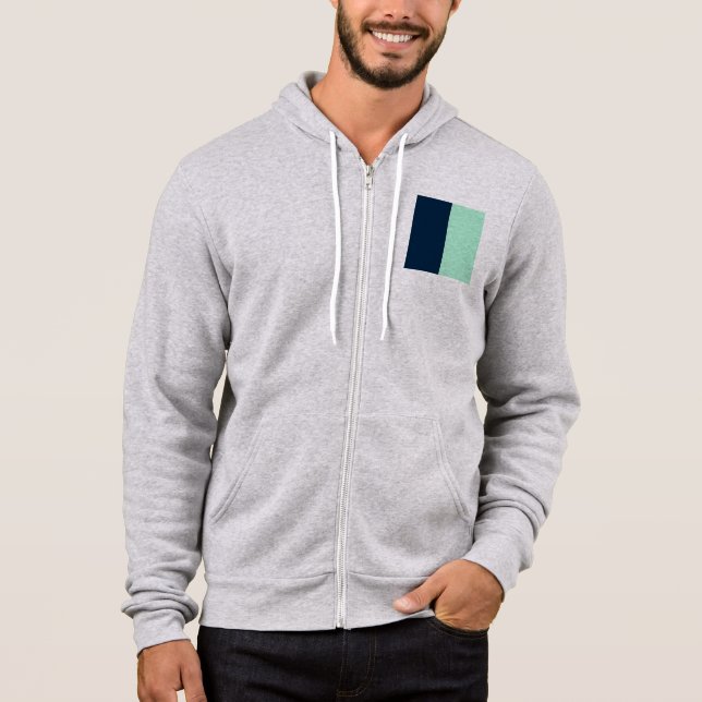 Pull À Capuche Bleu de marin et menthe (Devant)