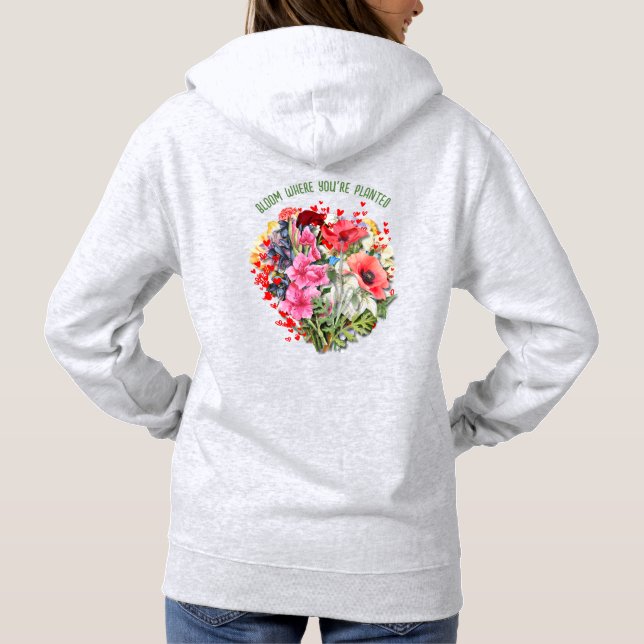 Pull À Capuche BLOOM PERSONNALISÉ OÙ VOUS ÊTES PLANTÉ Floral (Dos)