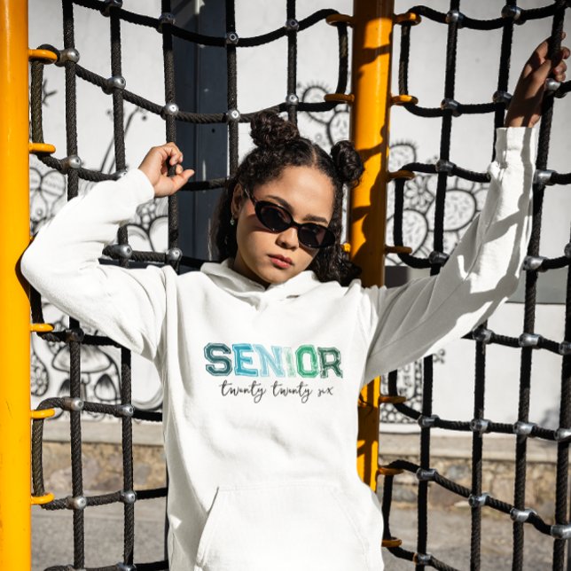 Pull À Capuche Blue Green Senior 2026 Typography (Blue Green Senior 2026 Typography Hoodie)