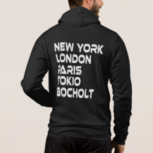 Pull À Capuche Bocholt New York Londres Tokyo Paris Hoodie