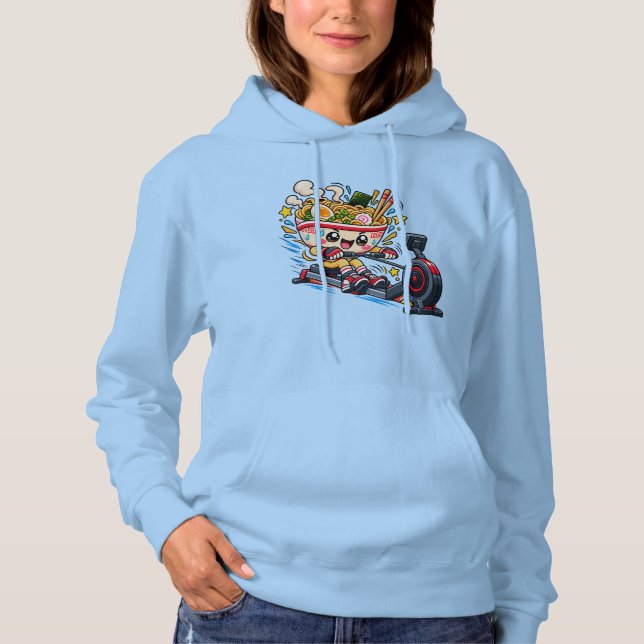 Pull À Capuche Bol de ramen mignon Machine à ramer Dessin animé F (Devant)