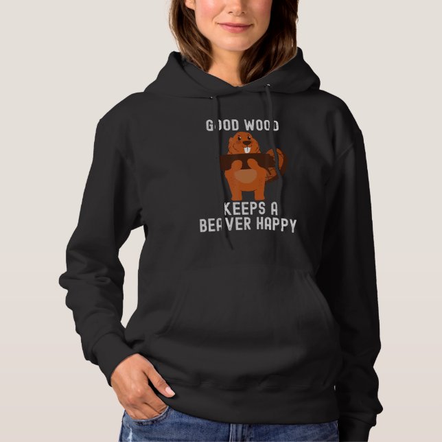 Pull À Capuche Bon Bois Garde Un Castor Joyeux (Devant)