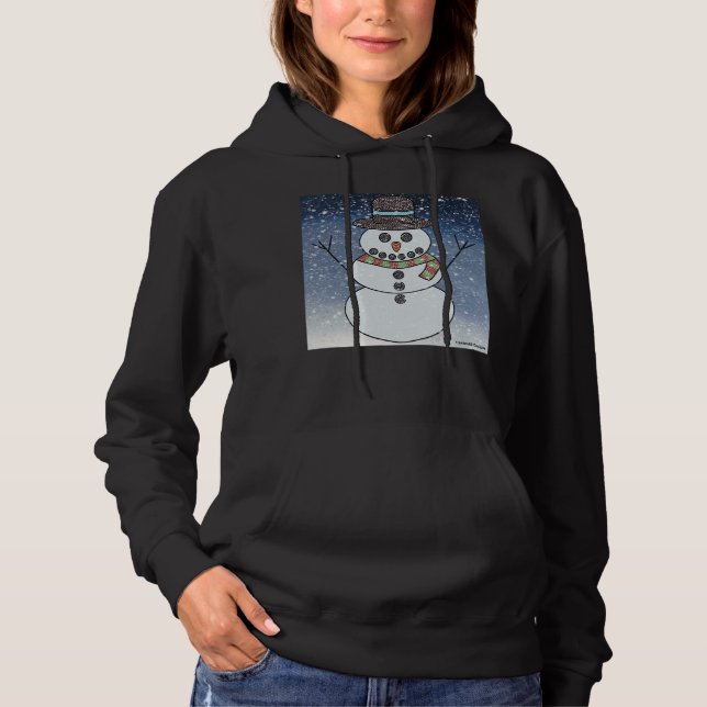 Pull À Capuche Bonhomme de neige avec fond (vivant) - Sweat-shirt (Devant)
