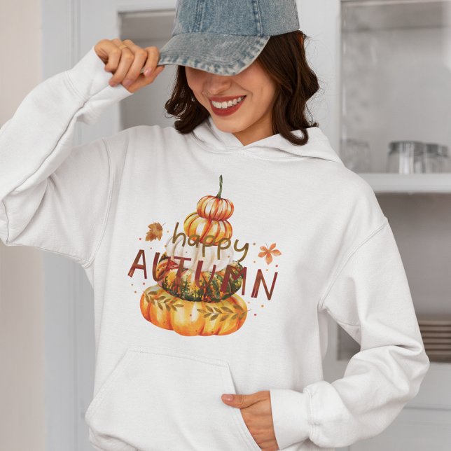 Pull À Capuche Bonjour Automne, Vibes d'Automne (Créateur téléchargé)