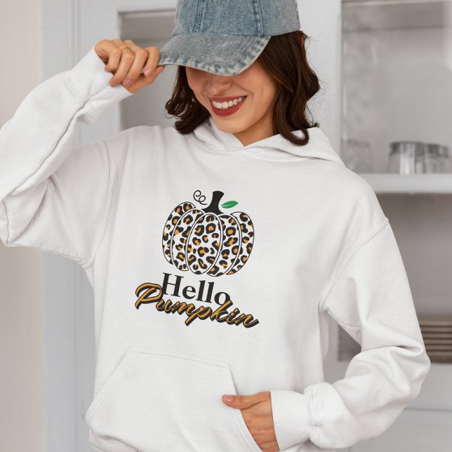 Pull À Capuche Bonjour Citrouilles, Automne Vibes d'automne (Créateur téléchargé)