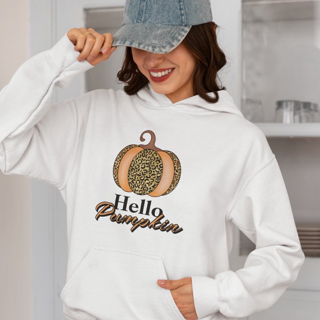 Pull À Capuche Bonjour Citrouilles, Automne Vibes d'automne (Créateur téléchargé)