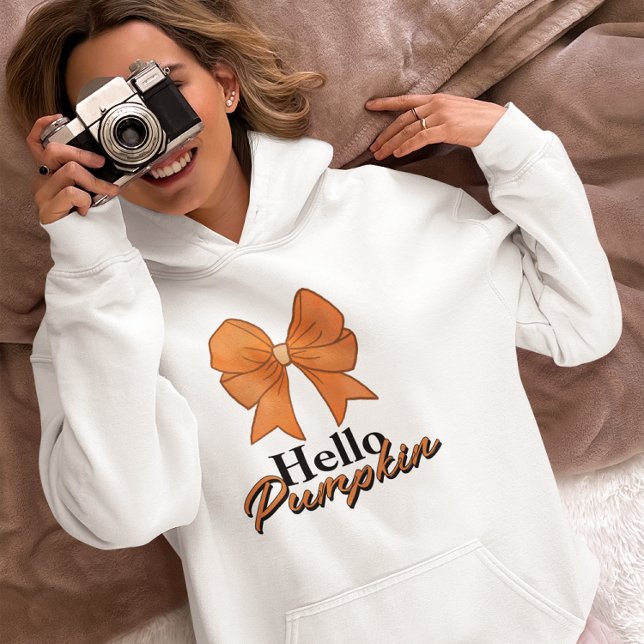 Pull À Capuche Bonjour Citrouilles, Automne Vibes d'automne (Créateur téléchargé)
