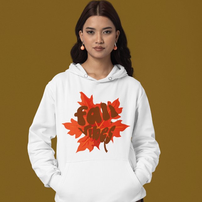 Pull À Capuche Bonjour Citrouilles, Automne Vibes d'automne (Créateur téléchargé)