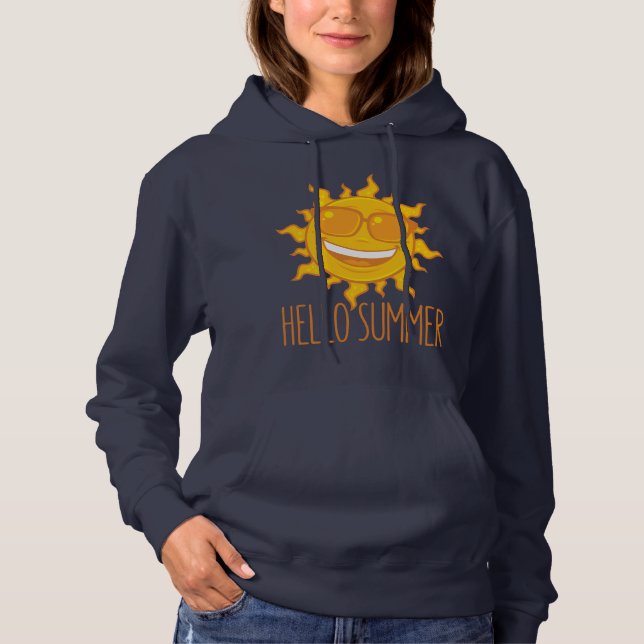 Pull À Capuche Bonjour Summer Sun Avec Lunettes de soleil (Devant)