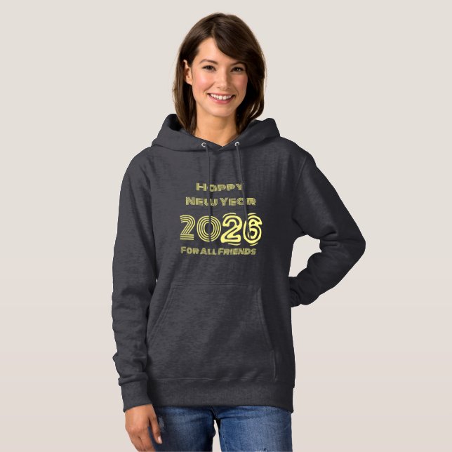 Pull À Capuche Bonne année 2024 Sweat-shirt à capuche (Devant entier)