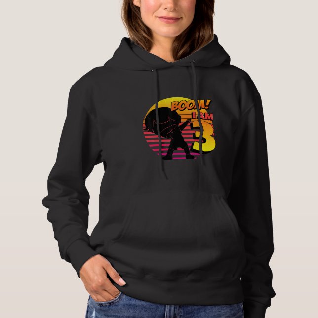 Pull À Capuche Boom j'ai 3 ans garçon d'anniversaire fête de 3 an (Devant)