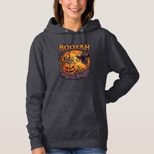 Pull À Capuche Booyah Halloween Citrouille Faucheuse Lune Orange_