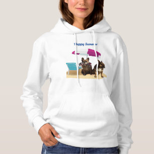 Pull À Capuche Bouledogue français mer Vacances French Bulldog