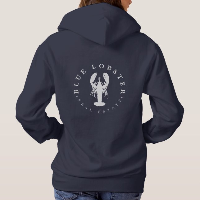 Pull À Capuche Bouton Immobilier Homard Bleu (Dos)