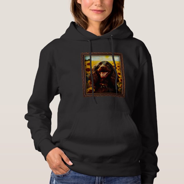 Pull À Capuche Boykin Spaniel Painting Sunflower Flower Mom Women (Devant)
