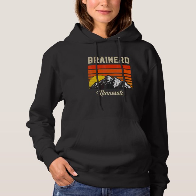 Pull À Capuche Brainerota Minnesota Hometown Ville État Usa (Devant)