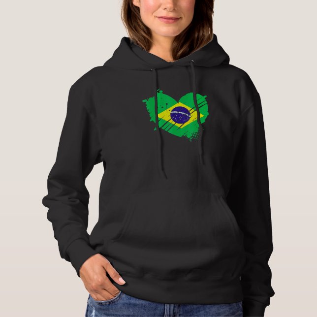 Pull À Capuche Brésil Drapeau J'Aime Il Est Dans Mon Adn Pour Les (Devant)