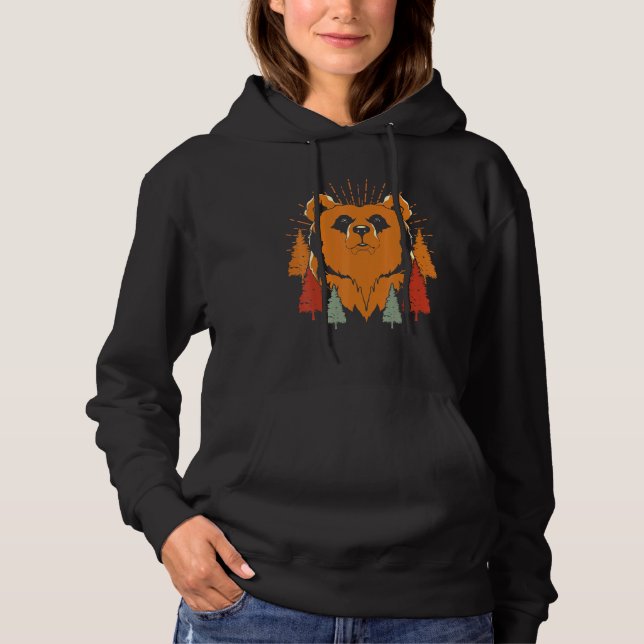Pull À Capuche Brown Ours Faune Forêt Animaux Extérieur Nature (Devant)